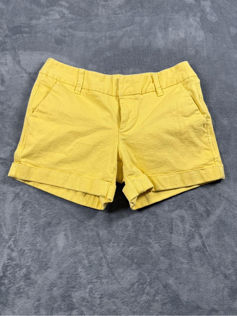 Dear John Yellow Cuffed Chino Shorts Size 28 Stretch Casual